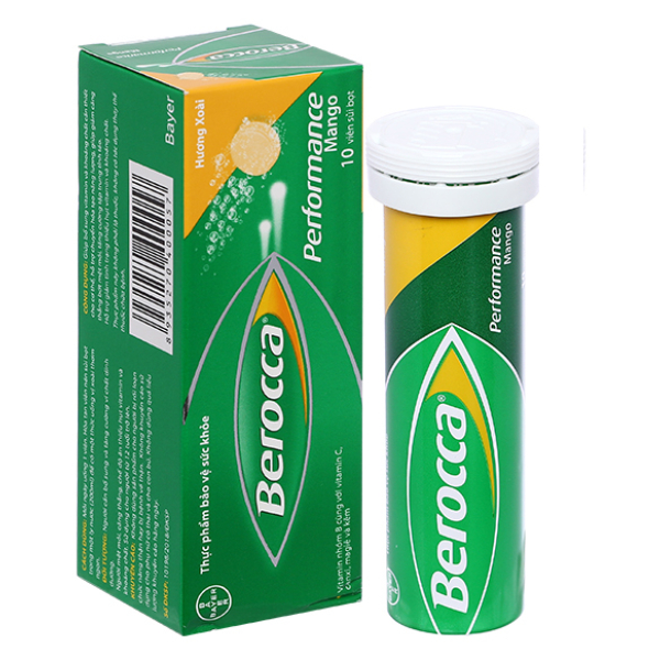 Viên sủi Berocca Performance Mango hỗ trợ tăng đề kháng tuýp 10 viên