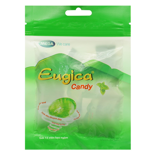 Kẹo ngậm thảo dược Eugica Candy giảm ho, đau họng gói 37.5g