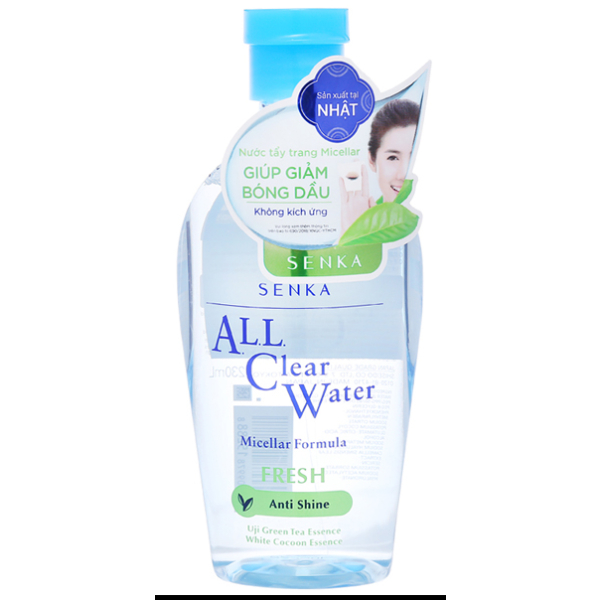 Nước tẩy trang Senka All Clear Water Fresh giảm mụn, kiểm soát nhờn chai 230ml