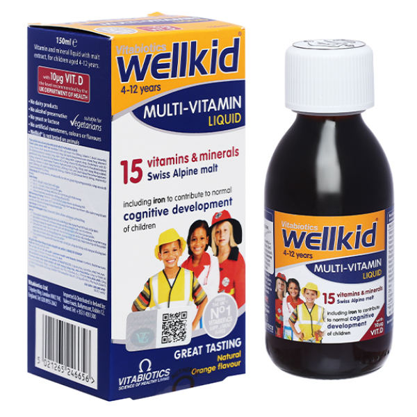 Siro WellKid Multi-Vitamin Liquid hỗ trợ tăng đề kháng chai 150ml