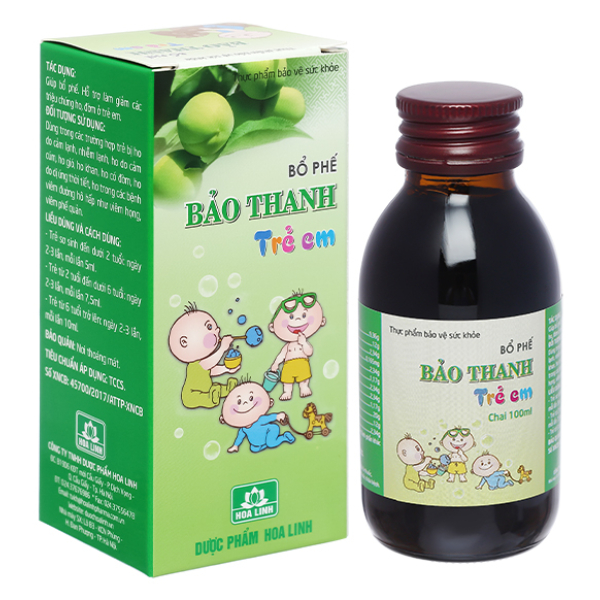 Siro Bảo Thanh trẻ em hỗ trợ giảm ho, bổ phổi chai 100ml