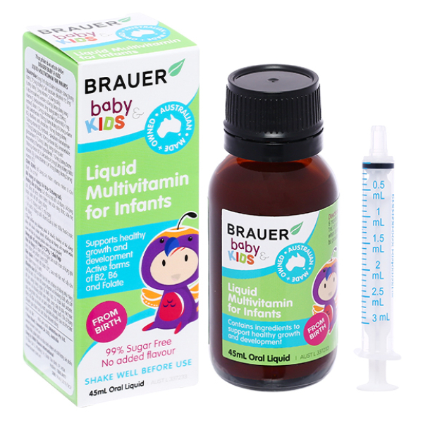 Siro Brauer Liquid Multivitamin For Infants bổ sung vitamin cho bé chai 45ml