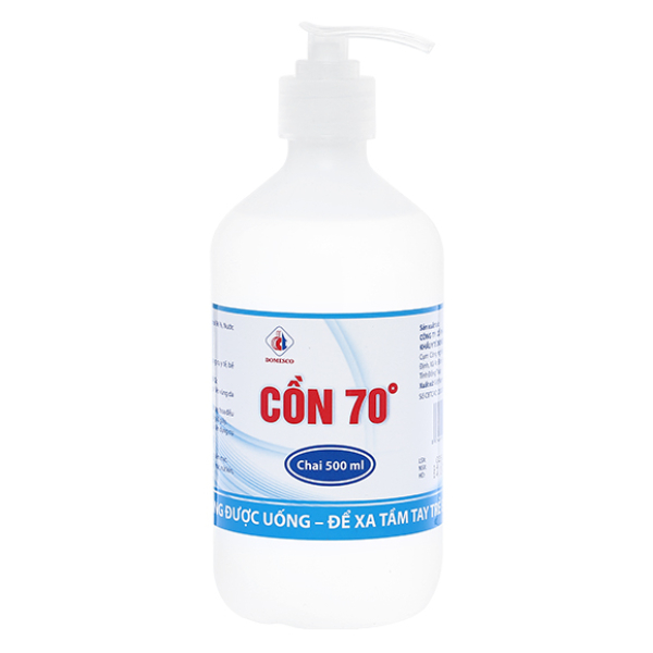 Cồn 70 độ Domesco sát trùng ngoài da chai 500ml