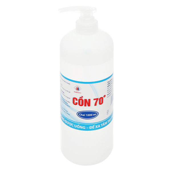 Cồn 70 độ Domesco sát trùng ngoài da chai 1000ml