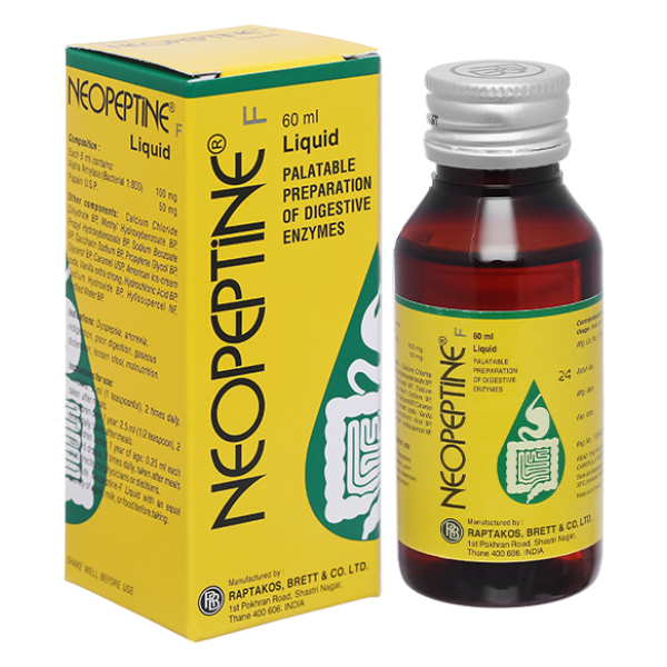 Dung dịch Neopeptine F Liquid hỗ trợ giảm đầy hơi, trướng bụng chai 60ml