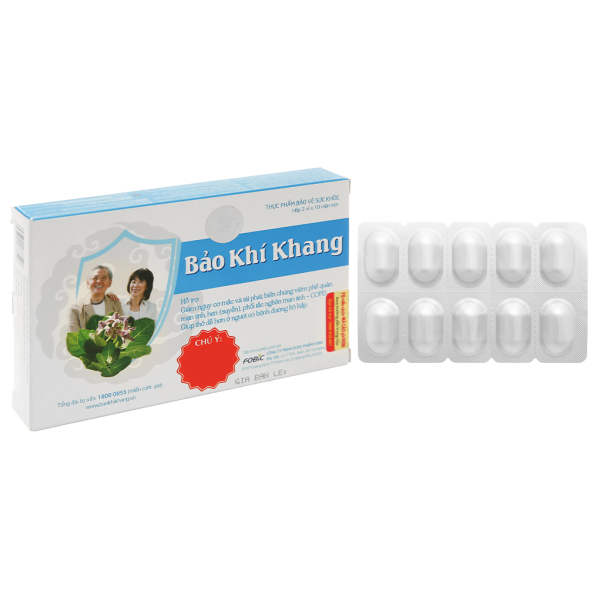 Bảo Khí Khang hỗ trợ các bệnh đường hô hấp hộp 2 vỉ x 10 viên