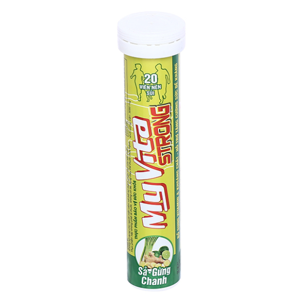 Viên sủi MyVita Strong sả gừng chanh hỗ trợ tăng đề kháng tuýp 20 viên