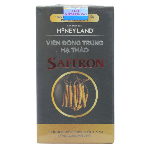 Đông trùng hạ thảo Honey Land Saffron giúp bồi bổ cơ thể chai 60 viên