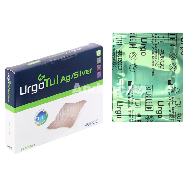 Gạc lưới UrgoTul Ag/Silver hộp 10 miếng (5cm x 5cm)