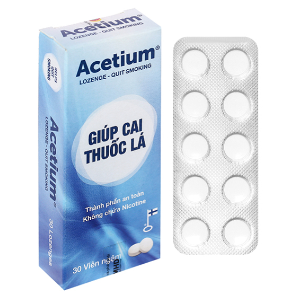 Viên ngậm Acetium Lozenge hỗ trợ cai thuốc lá hộp 30 viên