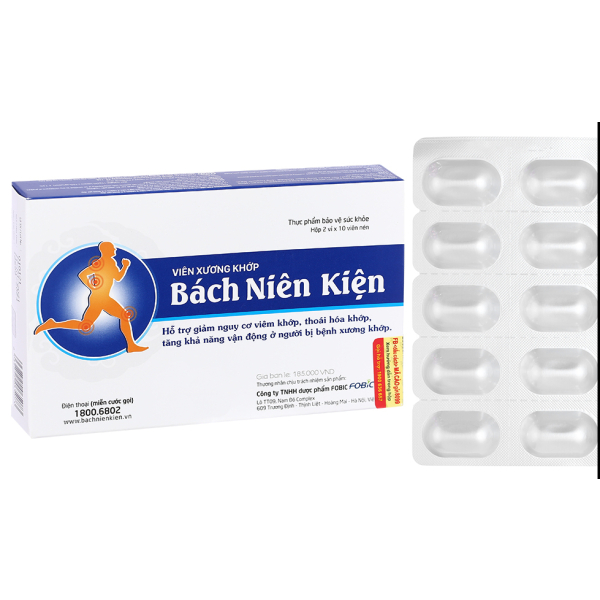 Viên xương khớp Bách Niên Kiện giảm nguy cơ viêm khớp, thoái hóa khớp hộp 20 viên
