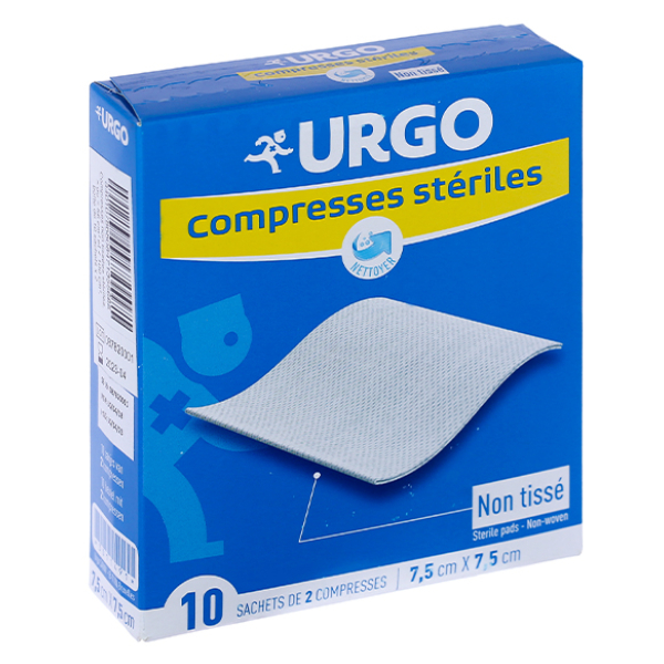 Gạc Urgo Compresses Stériles hộp 10 miếng (7.5cm x 7.5cm)