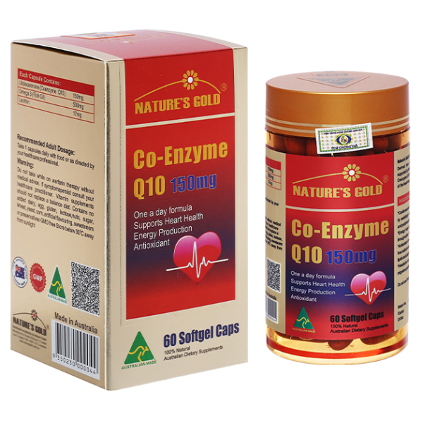 Nature's Gold Co-Enzyme Q10 150mg hỗ trợ tim mạch hộp 60 viên