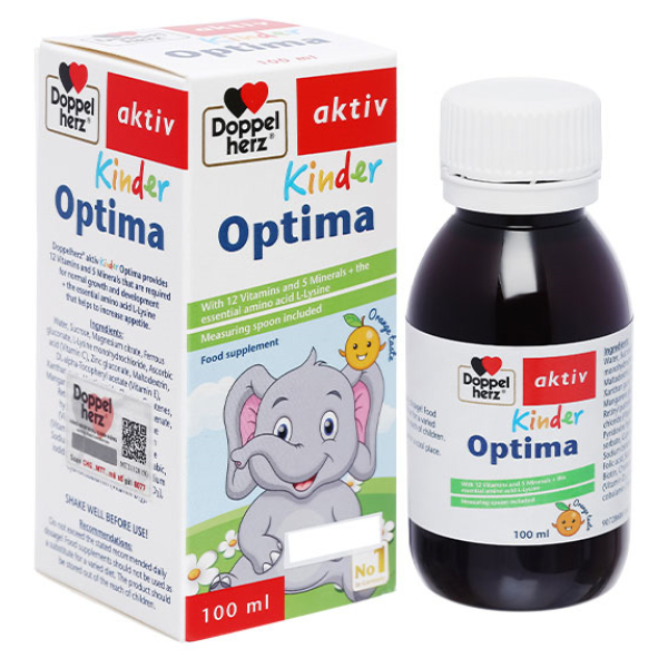 Siro Doppelherz Aktiv Kinder Optima bổ sung L-Lysine cho bé chai 100ml