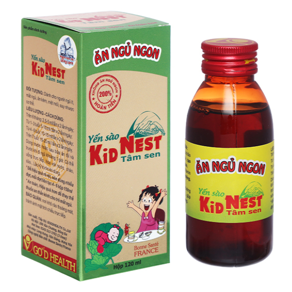 Yến Sào Kids Nest Tâm Sen hỗ trợ ăn ngủ ngon chai 120ml