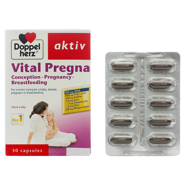 Doppelherz Aktiv Vital Pregna bổ sung vitamin cho bà bầu hộp 30 viên