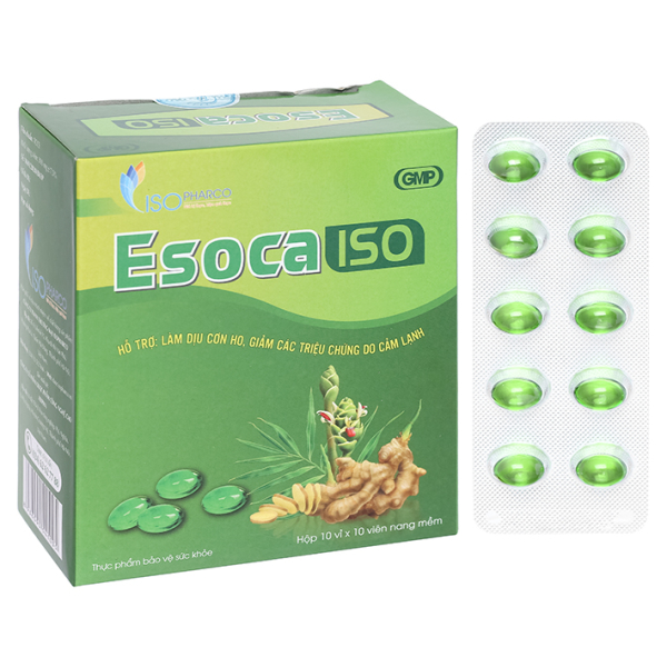 Esoca Iso hỗ trợ giảm triệu chứng cảm lạnh hộp 100 viên