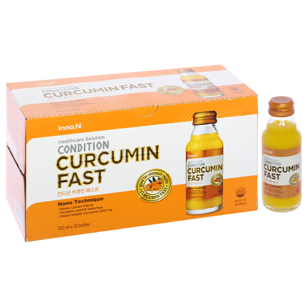 Nước uống Condition Curcumin Fast bảo vệ niêm mạc dạ dày hộp 10 chai x 100ml