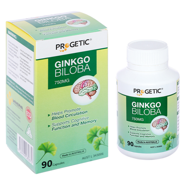 Progetic Ginkgo Biloba 750mg tăng cường lưu thông máu não chai 90 viên