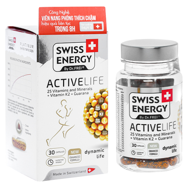 Viên nang Swiss Energy Active Life bổ sung vitamin và khoáng chất chai 30 viên