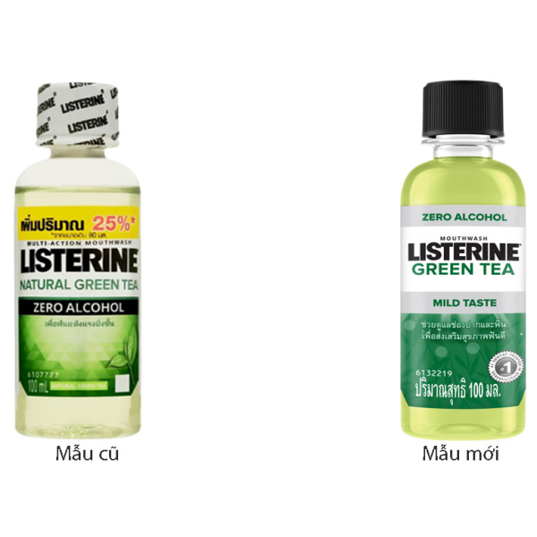 Nước súc miệng Listerine Natural Green Tea diệt khuẩn, thơm miệng chai 100ml