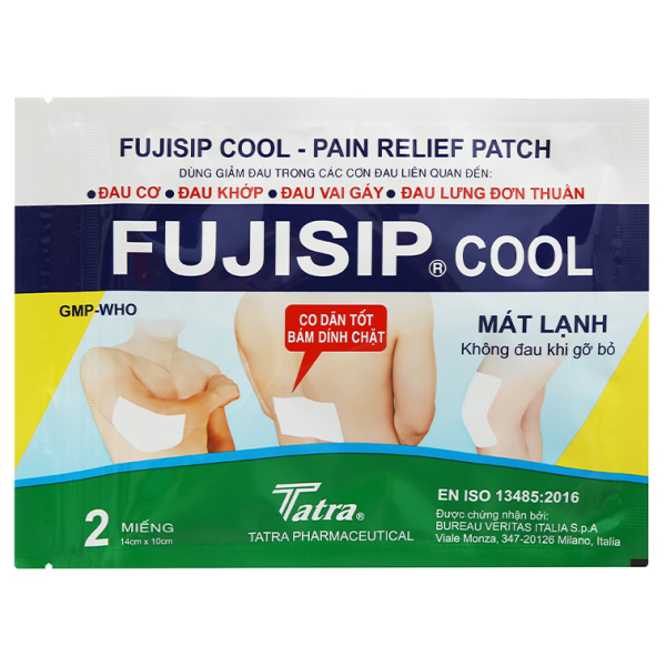 Miếng dán Fujisip Cool giảm đau cơ xương khớp gói 2 miếng