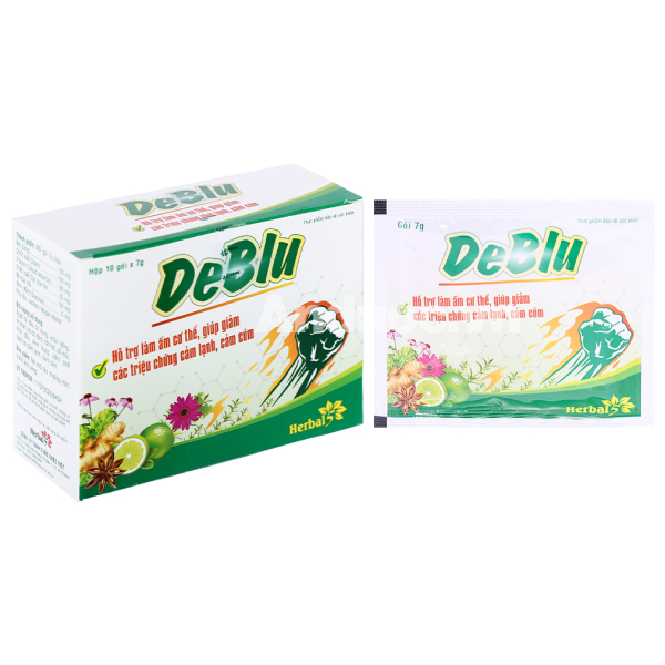 Bột DeBlu hỗ trợ giảm ho, làm ấm cơ thể hộp 10 gói x 7g