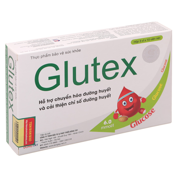 Glutex hỗ trợ chuyển hoá, cải thiện đường huyết hộp 30 viên