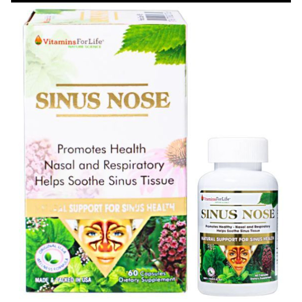 Sinus Nose hỗ trợ tăng cường sức khỏe đường hô hấp chai 60 viên