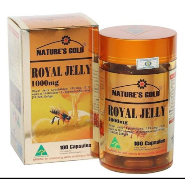 Nature's Gold Royal Jelly 1000mg làm đẹp da, ngừa lão hóa hộp 100 viên