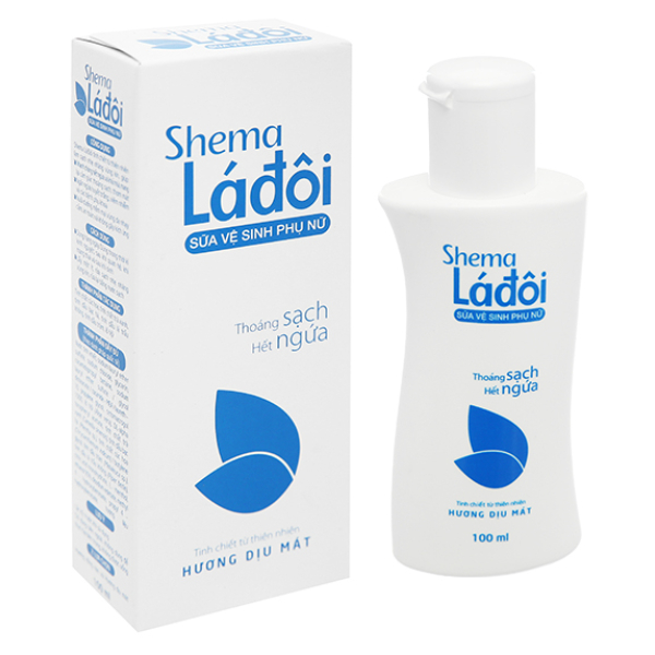 Dung dịch vệ sinh phụ nữ Shema Lá đôi hương dịu mát chai 100ml