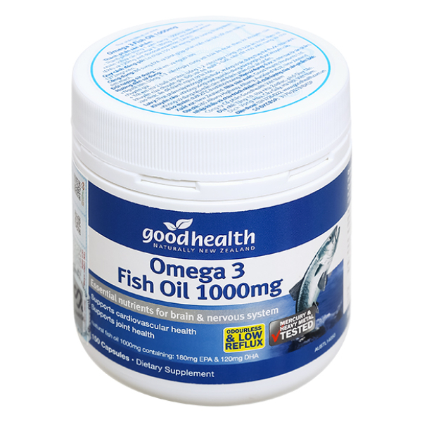 Dầu cá Goodhealth Omega 3 Fish Oil 1000mg bổ mắt, tốt cho tim mạch chai 150 viên