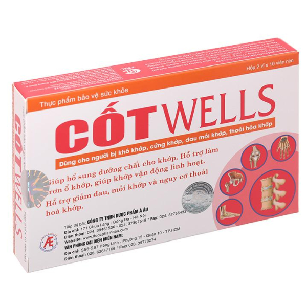 Cốt Wells bổ sung dưỡng chất, làm trơn ổ khớp hộp 20 viên