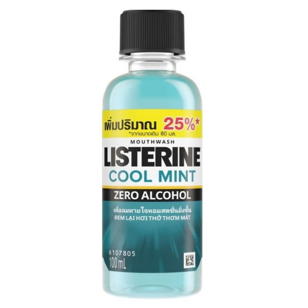 Nước súc miệng Listerine Cool Mint không cay ngừa viêm nướu chai 100ml
