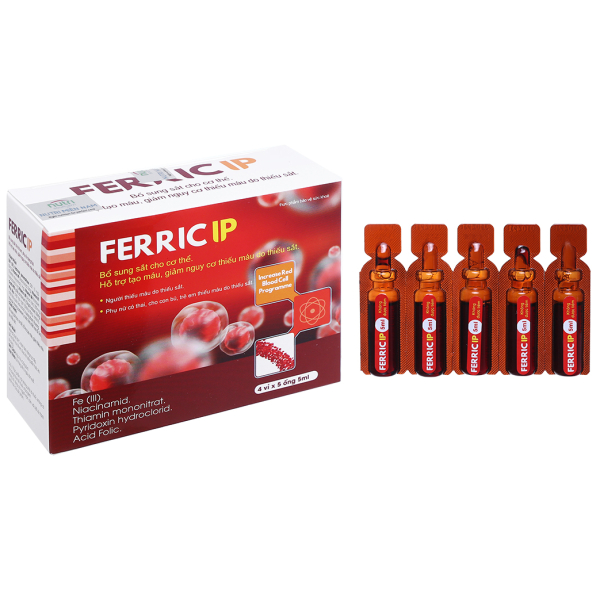 Dung dịch Ferric IP bổ sung sắt, hỗ trợ tạo máu hộp 20 ống x 5ml