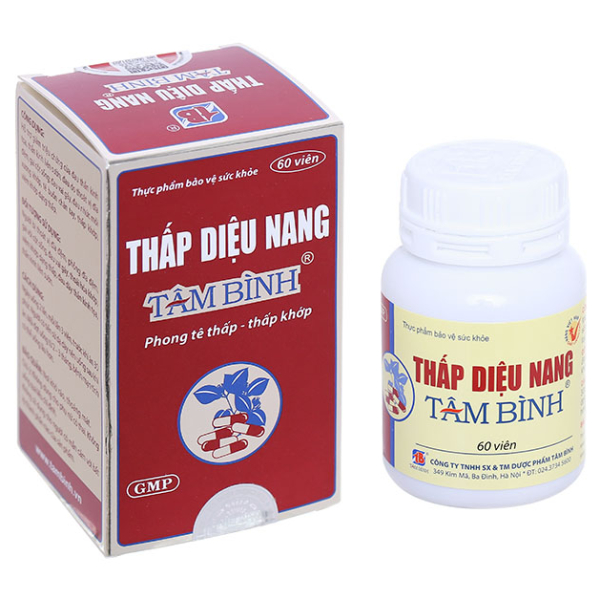 Thấp Diệu Nang Tâm Bình hỗ trợ giảm đau thần kinh tọa chai 60 viên