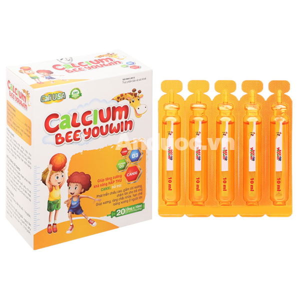 Siro Cali USA Calcium Bee Youwin tăng cường khả năng hấp thu canxi hộp 20 ống x 10ml