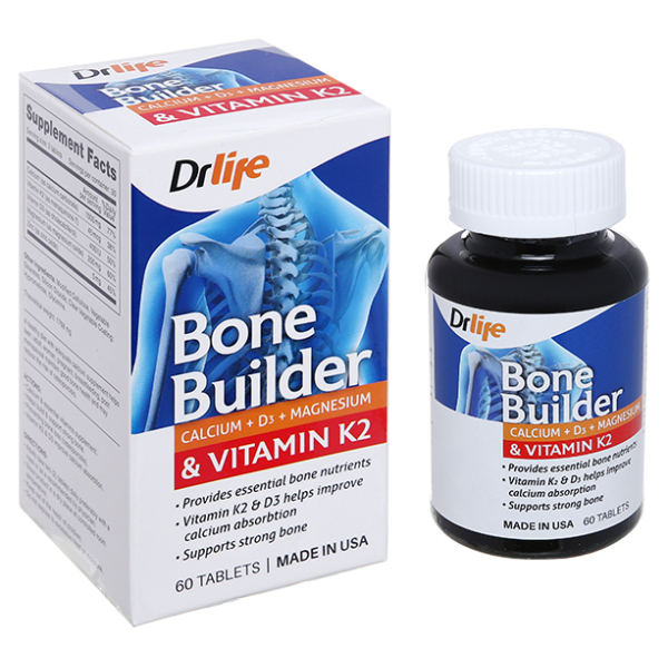 Drlife Bone Builder bổ sung canxi, ngừa loãng xương hộp 60 viên