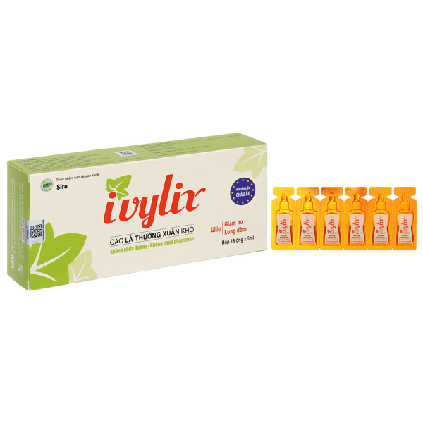 Siro Ivylix hỗ trợ giảm ho, long đờm hộp 18 ống x 5ml