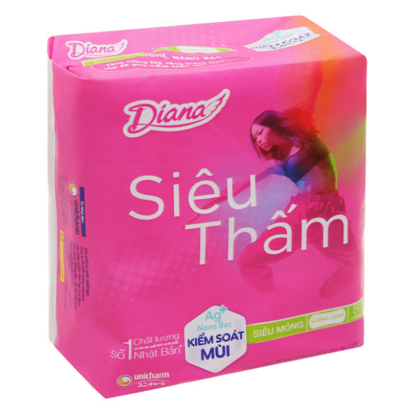 Băng vệ sinh Diana Maxi siêu thấm, kiểm soát mùi gói 8 miếng