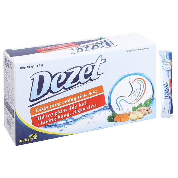 Bột Dezet hỗ trợ giảm đầy bụng, khó tiêu hộp 10 gói x 7g