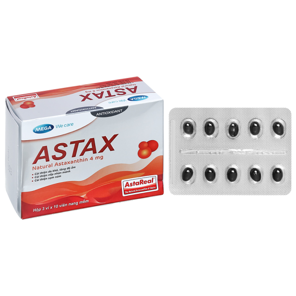 Astax tăng cường độ ẩm da, giảm nám hộp 30 viên