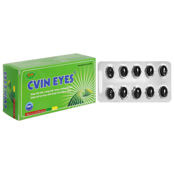 Cvin Eyes bổ mắt, hạn chế thoái hóa điểm vàng hộp 30 viên
