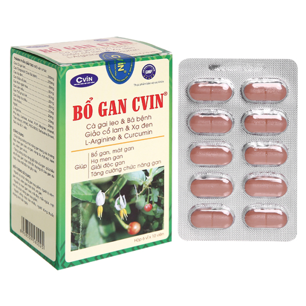 Bổ Gan Cvin hỗ trợ giải độc, tăng cường chức năng gan (6 vỉ x 10 viên)