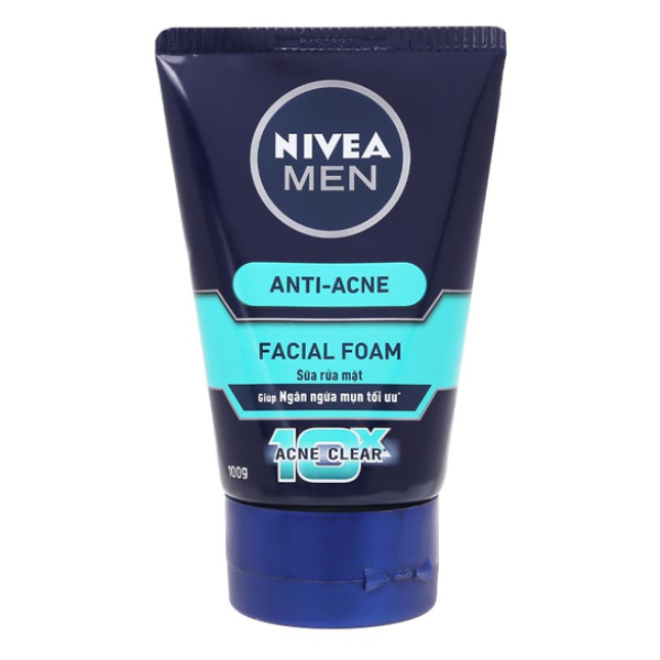 Sữa rửa mặt Nivea Men Facial Foam giúp ngăn ngừa mụn tối ưu tuýp 100g
