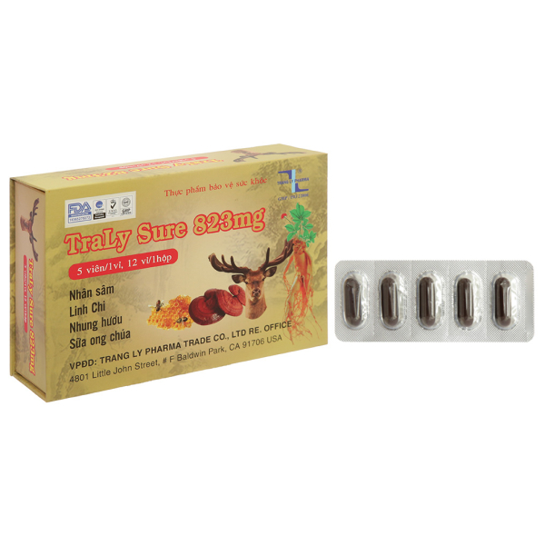 TraLy Sure 823mg giúp tăng cường đề kháng, giảm mệt mỏi hộp 60 viên