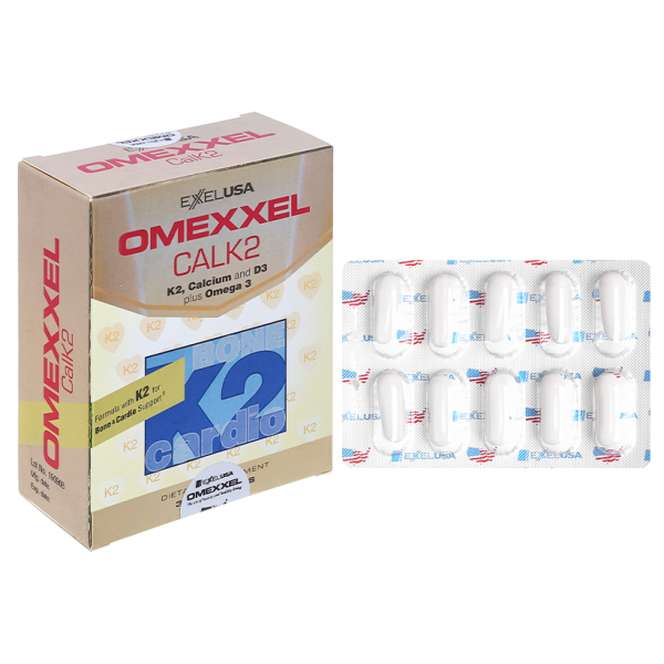 Omexxel CalK2 giúp xương, răng chắc khỏe hộp 30 viên