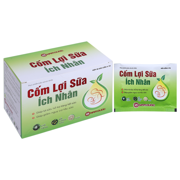 Cốm lợi sữa Ích Nhân hỗ trợ tăng tiết sữa hộp 20 gói x 7g
