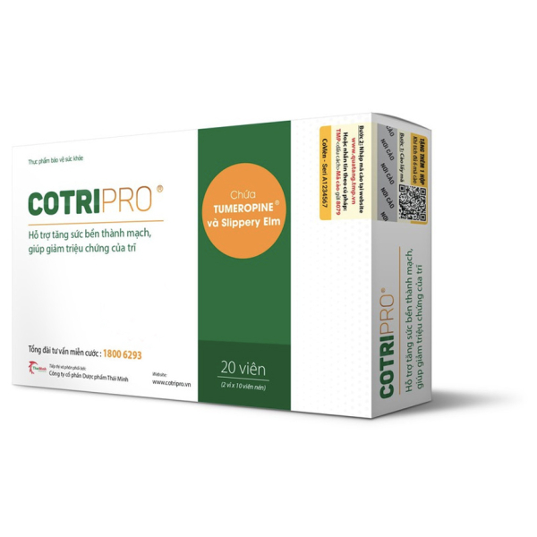 Cotripro hỗ trợ giảm trĩ hộp 20 viên