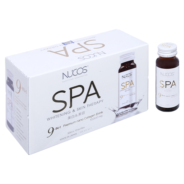 Nước uống Nucos Spa hạn chế lão hóa, làm đẹp da hộp 10 chai x 50ml